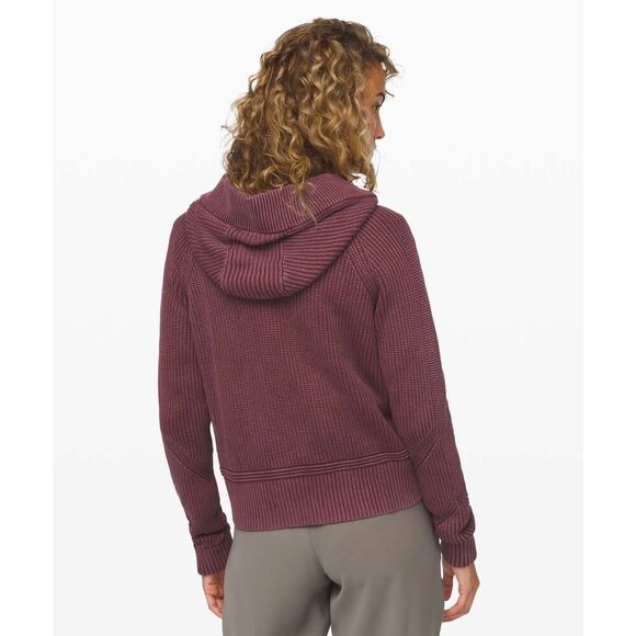 Lululemon Rest Assured Full Zip Hoodie in Washed Garnet - Size: Large - Picture 3 of 10